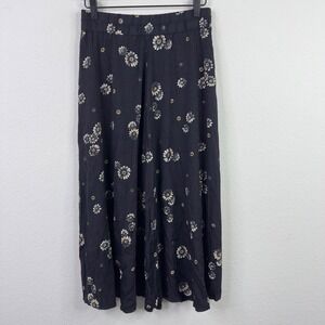 Sequel Skirt 10 Black Floral Daisy USA Made VTG Y2K Cottagecore Boho Soft Grunge